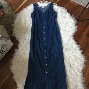 Denim button up maxi dress